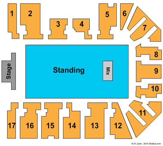 bp pulse LIVE End Stage GA Floor Seating Chart